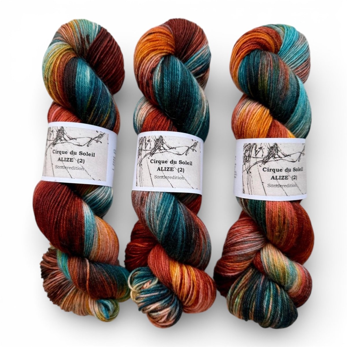 Atelier Franziska Uhl Handgefärbte Sockenwolle - BONIFAKTUR - Cirque du Soleil ALIZÉE (2) - Atelier Franziska Uhl Handgefärbte Sockenwolle