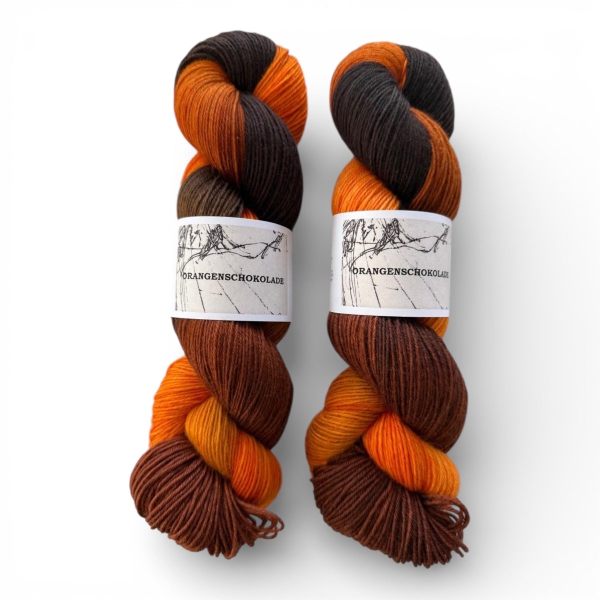 Atelier Franziska Uhl Handgefärbte Sockenwolle - BONIFAKTUR - Orangenschokolade - Atelier Franziska Uhl Handgefärbte Sockenwolle
