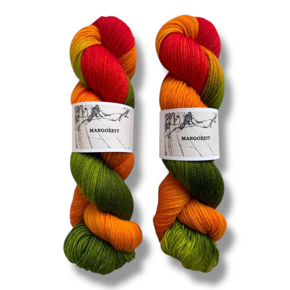 Atelier Franziska Uhl HANDGEFÄRBTE SOCKENWOLLE - TRUE SOCK - BONIFAKTUR - Mangozeit - Atelier Franziska Uhl HANDGEFÄRBTE SOCKENWOLLE - TRUE SOCK